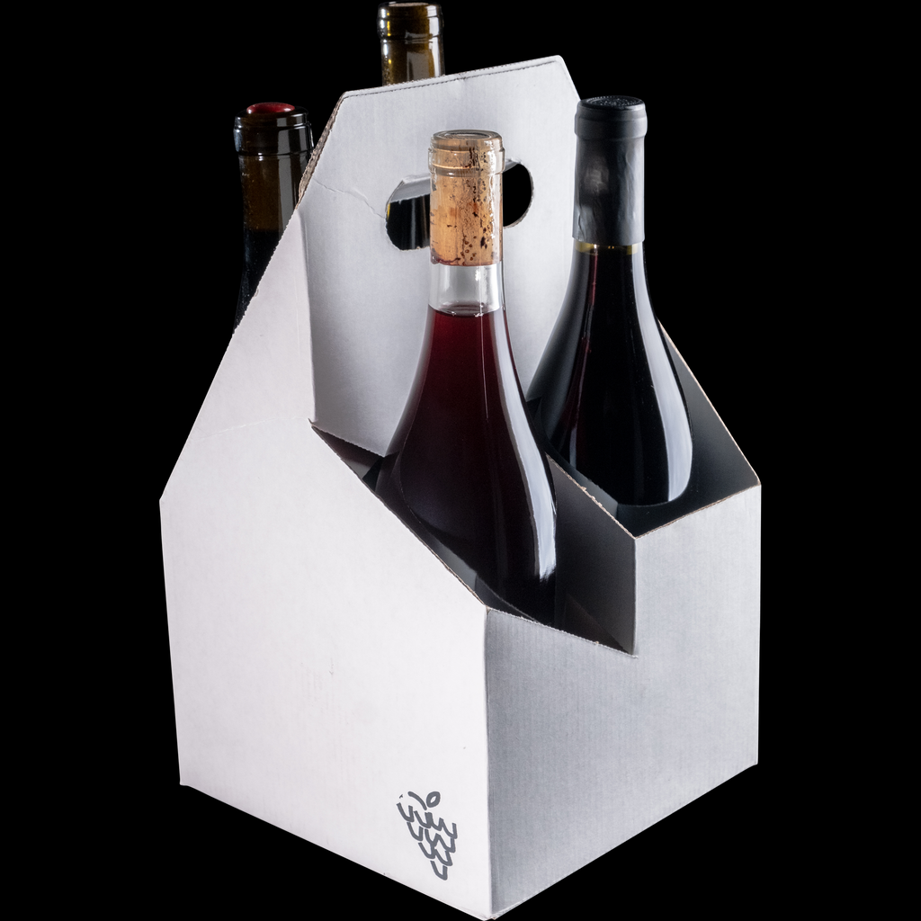 4 natural red wine bottles in Unfined Wines packaging