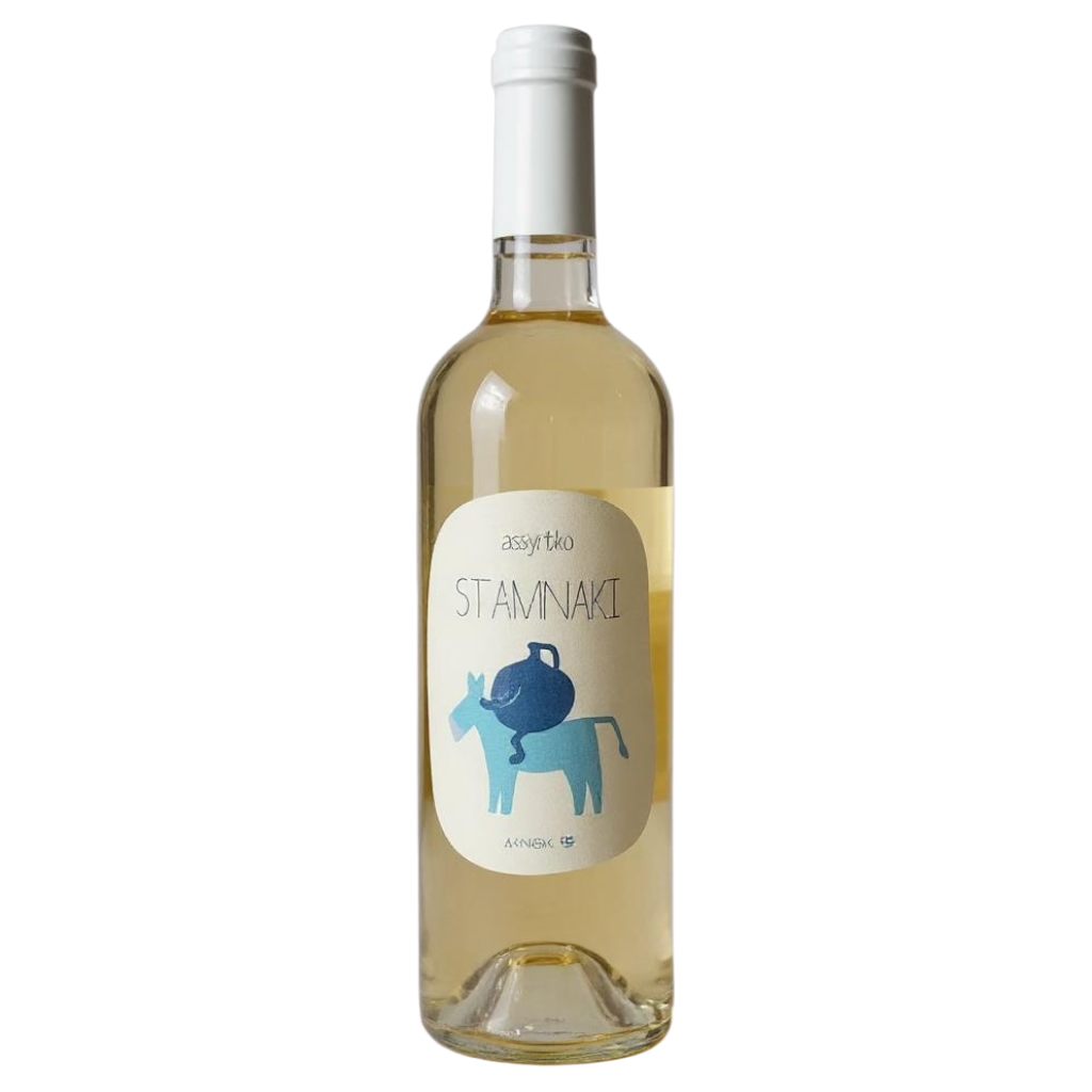 Bottle of Denthis, Stamnaki Assyrtiko wine